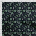thumbnail image 4 of Soimoi Leaves Print, Velvet Fabric, Decor Sewing Fabric by The Yard 54 Inch Wide,Decorative Fabric for Upholstery and Home Accents, Dark Blue, 4 of 6