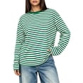 thumbnail image 2 of WIHOLL Long Sleeve Shirts for Women Plus Size Crewneck Sweatshirts Fashion Striped Pullovers Casual Loose Fit Fall Spring Tunic Tops, 2 of 9