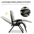 thumbnail image 4 of Outsunny Padded Zero Gravity Chair, Folding Recliner Chair, Patio Lounger with Cup Holder, Adjustable Backrest, Removable Cushion for Outdoor, Patio, Deck, and Poolside, Grey, 4 of 9