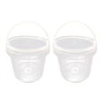 thumbnail image 1 of 2 Pcs Seau à Main en Plastique de Qualité Alimentaire 2L Seau de Rangement Rond Transparent Réservoir de Stockage de Crème Glacée avec Couvercle, 1 of 8