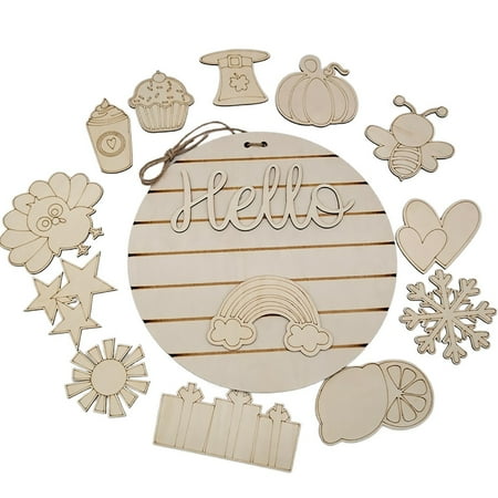 Interchangeable Seasonal Welcome Sign Diy Front Door Porch Pendant For Year-Round Holiday Home Decor With Customizable Letters & Decorations