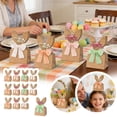 thumbnail image 1 of Boho Easter Bunny DIY Gift Bags - Kraft Paper Treat Bags with Neutral Ribbon & Dried Rabbit Ears, 12PC Gift bag 4 Rolls of Rope & 12 PC of Dried Flowers for Party Favors & Spring Celebrations, 1 of 9