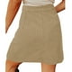 thumbnail image 4 of Falda Botón Delantero Cintura Alta Bolsillos Laterales Color Sólido Fibra De Poliéster Falda Casual Albaricoque XL, 4 of 6