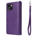 thumbnail image 5 of Allytech Detachable Wallet Case for Apple iPhone 15 Plus, Vintage PU Leather Folio Flip Wallet Case Multiple Cards Slots Kickstand Shockproof Protective Phone Case for iPhone 15 Plus - Purple, 5 of 17