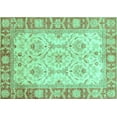 thumbnail image 1 of Ahgly Company Machine Washable Indoor Rectangle Oriental Turquoise Blue Modern Area Rugs, 2' x 4', 1 of 4