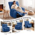 thumbnail image 5 of JMYMRY Rocker Recliner Chair with Side Pockets, Adjustable Lounge Chair with Elegant Design for Living Room, Bedroom, Blue, 5 of 7