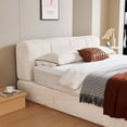 thumbnail image 3 of MAYEERTY Cloud Rest Cotton-Linen Blend Compressed Bed Queen Size Mattress Foundation with Headboard,Universal Fit, Hybrid Support Tool-Free Assembly, 3 of 7