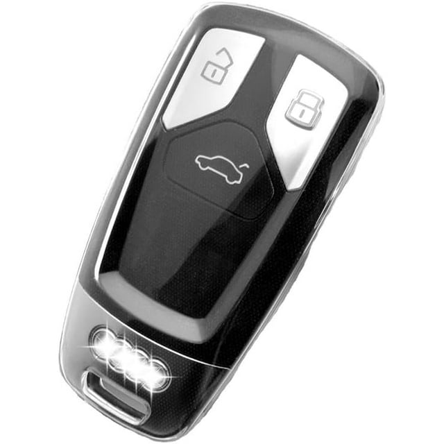 HUGFEGWE fit for Audi A4/A6/A8/Q2/Q5/Q7/TT Keyshell - Lightweight, Anti-Drop TPU Key Fob Cover with All-Inclusive Design - Original Mold Opening Resilient - No Signal Blocking,Transparent U2536-21652