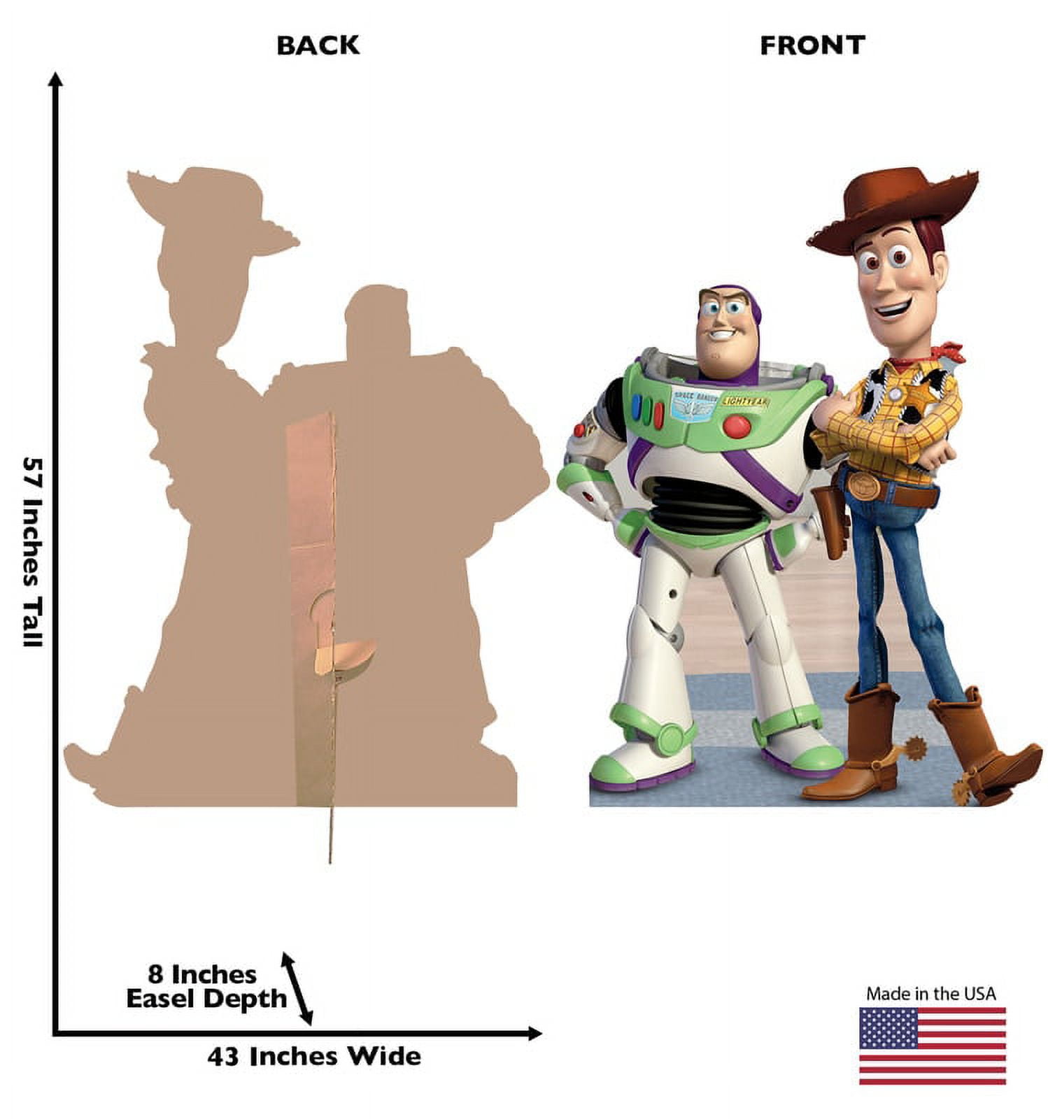 Buzz and Woody (from Disney's Toy Story) Cardboard Stand-Up, 4ft 