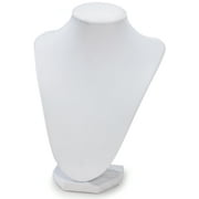 Darice Bust Necklace Stand 9 Inches White Velvet