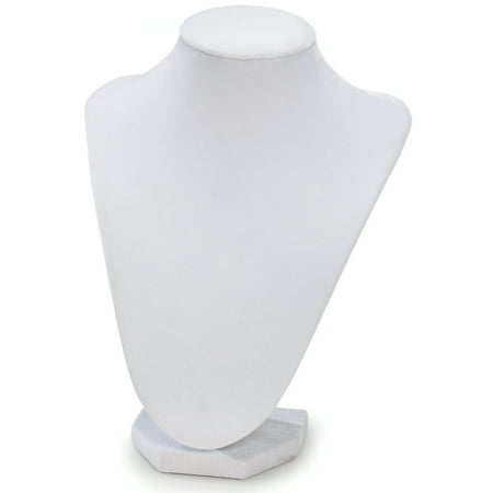 Darice Bust Necklace Stand 9 Inches White Velvet