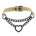 thumbnail image 2 of Hyasfey Necklace Chain Personality Twisted Chain Double Layer Faux Leather Sexy Gothic Punk Love Heart Pendant Collar Jewelry Accessory, 2 of 8