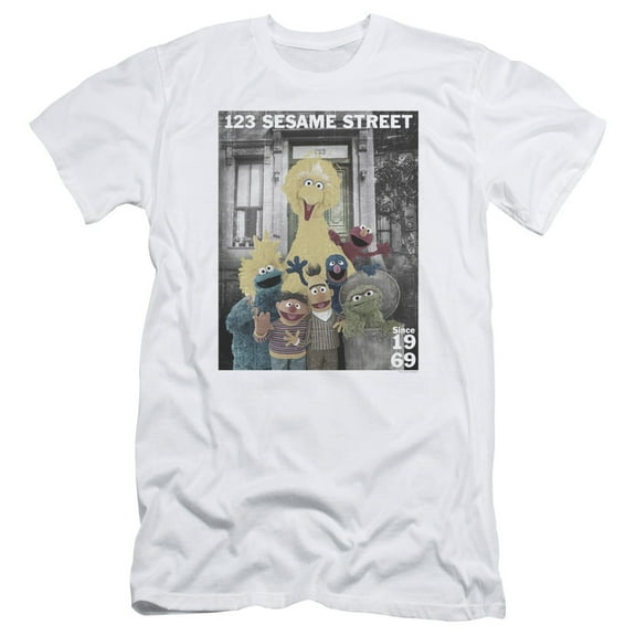 Sesame Street Best Address S/S Adult 30/1 T-Shirt White