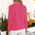 thumbnail image 3 of Vintage Fleece Sweatshirts for Women Long Sleeve Polka Dots Print Crewneck Warm Fuzzy Undershirts, 3 of 5