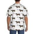 thumbnail image 3 of Uemuo Dachshund Dog Puppy Pattern Cotton Linen Short Sleeve Shirts,Casual Lightweight Button Down Shirts,Vacation Beach Summer Tops-3X-Large, 3 of 7