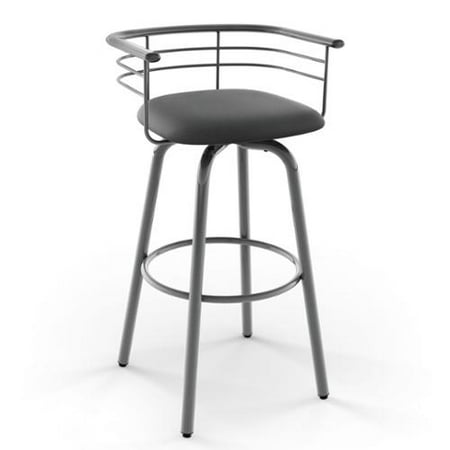 Amisco Turbo 26 Inch Swivel Metal Counter Stool Gun Finish Amisco Turbo 26 Inch Swivel Metal Counter Stool Gun Finish Medium Brown Polyester