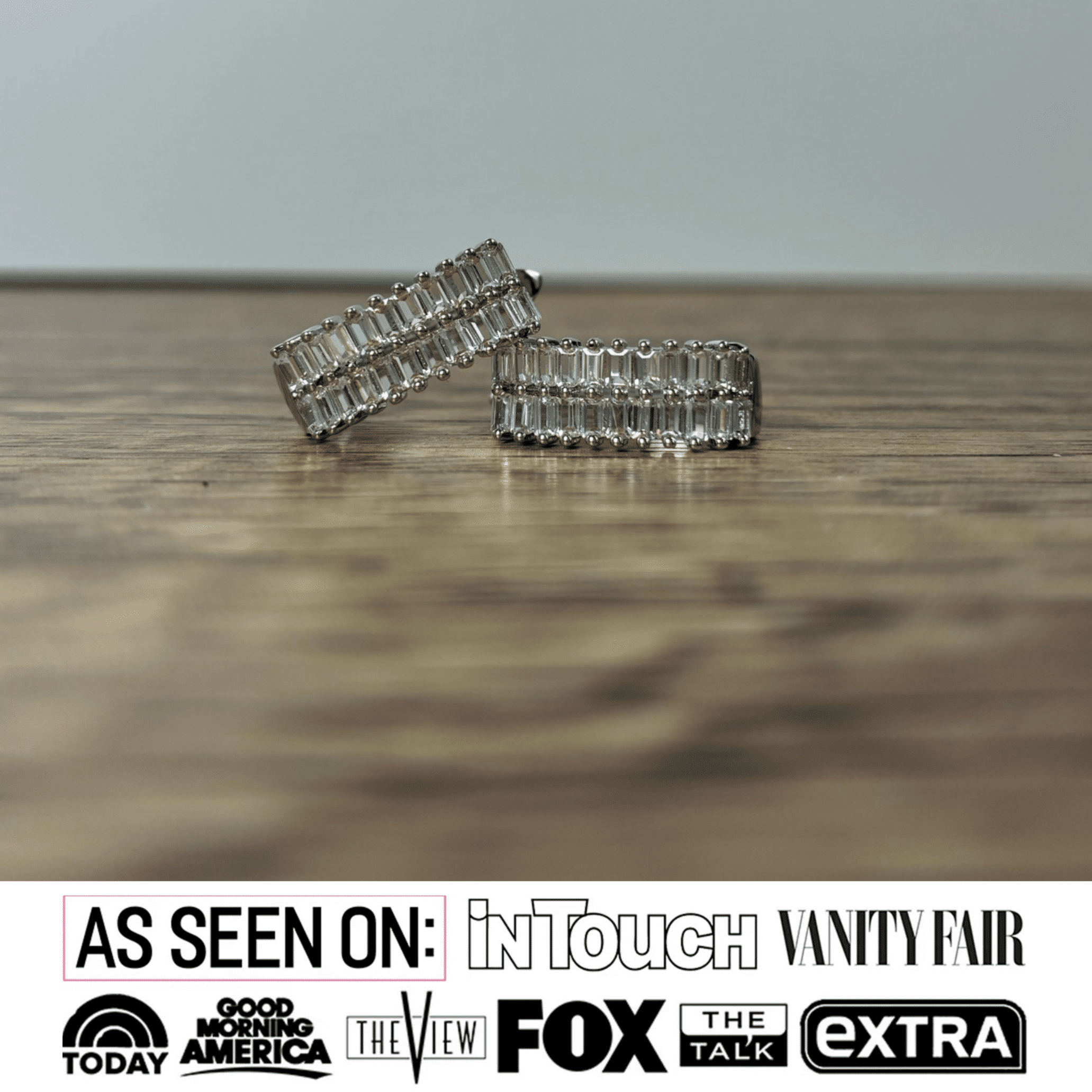 Cate & Chloe Pixie 18k White Gold Plated Women's 17mm Hoop Earrings with Simulated Diamond Crystals