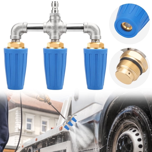 3-in-1 Pressure Washer Turbo Nozzle 4000 PSI, EEEkit 360° Rotating Power Washer Nozzle with 1/4" Quick Connect, 4â6 GPM for Concrete, Driveway and Patio
