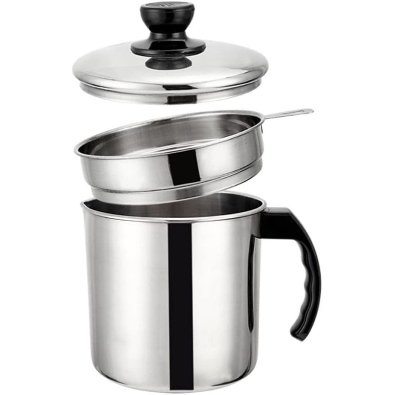 Stainless steel filter bowl 1.8 l oil filter bowl with lid for oil