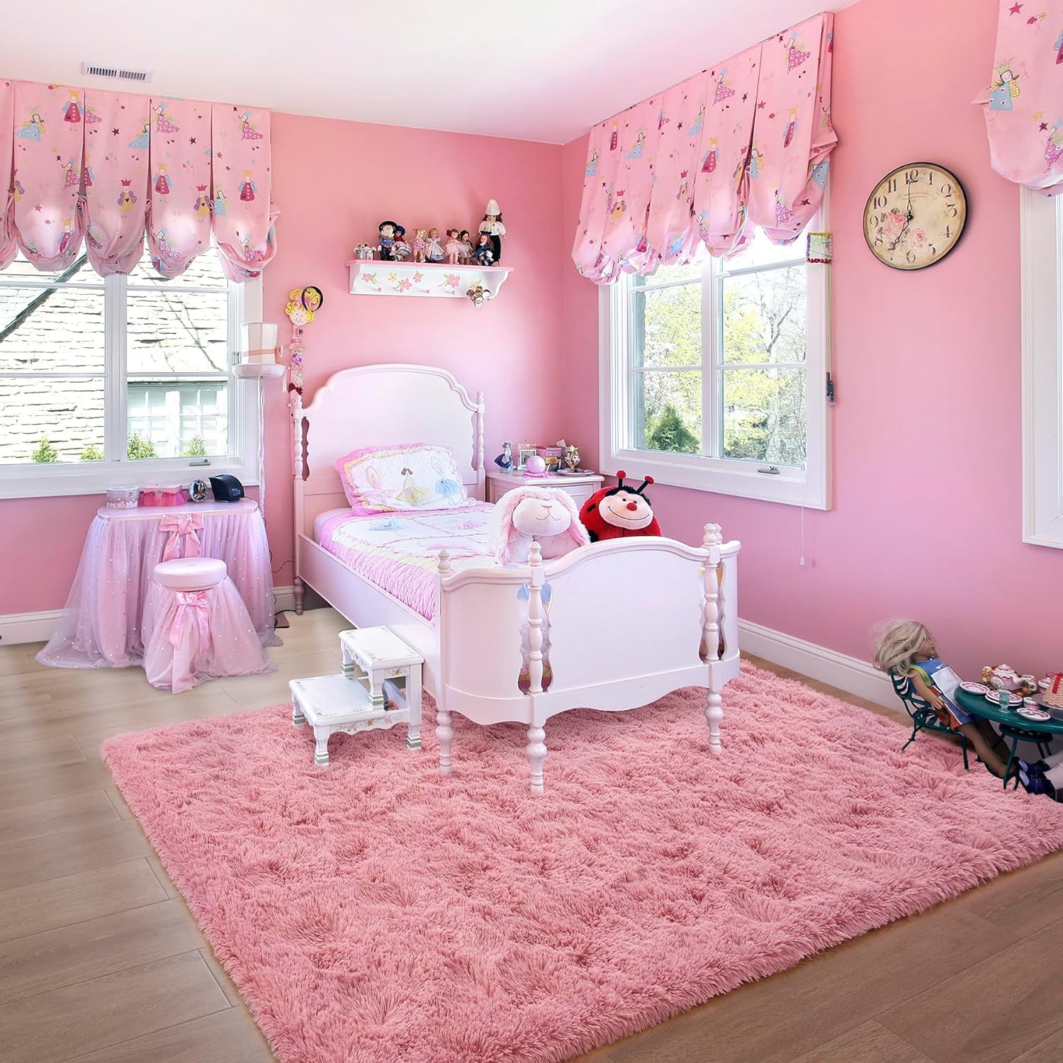 Noahas Soft Fluffy Area Rug for Living Room Bedroom Shaggy Accent Carpets for Kids Girls Rooms,8'x10',Blush