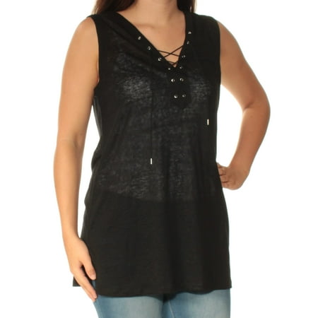 Ralph Lauren - RALPH LAUREN Womens Black Tie Sleeveless V Neck Top Size ...