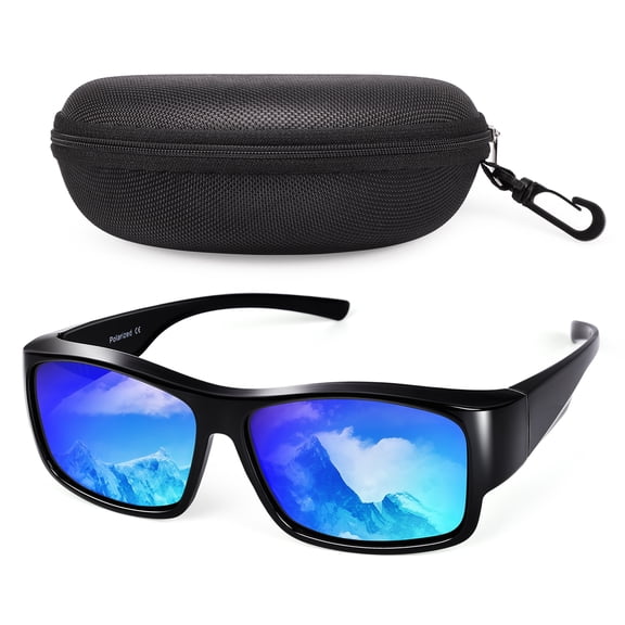TINHAO Fit Over Polarized Sunglasses Over Glasses, Wrap Around Sunglasses Over Prescription Glasses