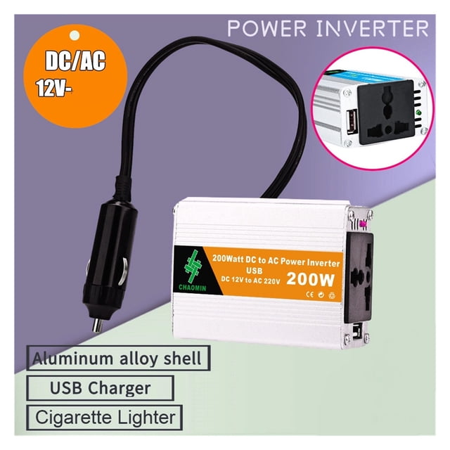 Inverter 12VDC To AC150W200W250W Car Cigarette Lighter Inverter With USB, Fast Charging ,Easy to Use