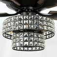 thumbnail image 3 of Modern 52 inch Ceiling Fan with 4 Lights Remote Control Crystal Chandelier Fan, Black, 3 of 15