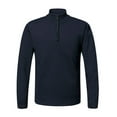 thumbnail image 2 of Handshe Men's Autumn Winter Casual Stand Collar Half-Zip Stretch Fleece-Lined Sweater, Long Sleeve Fashionable Thermal Top for Outdoor Hiking Camping,Plus Size, 2 of 8