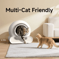 thumbnail image 6 of LeloPets D1 Self‑Cleaning Cat Litter Box, App Control, Auto Safety Sensors, Odor Control, Large‑Capacity Covered, for Multiple Cats, White, 6 of 9