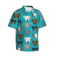 thumbnail image 2 of Pitbull Pattern Hawaiian Shirts For Men, Summer Short-Sleeve Relaxed-Fit Button-Down Shirts Large, 2 of 9