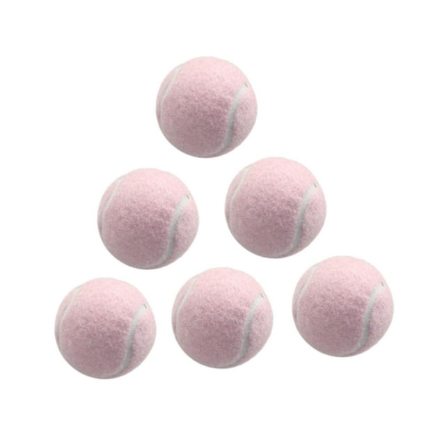 6 pelotas de tenis elásticas para entretenimiento deportivo y para jugar con perros. Rosa claro