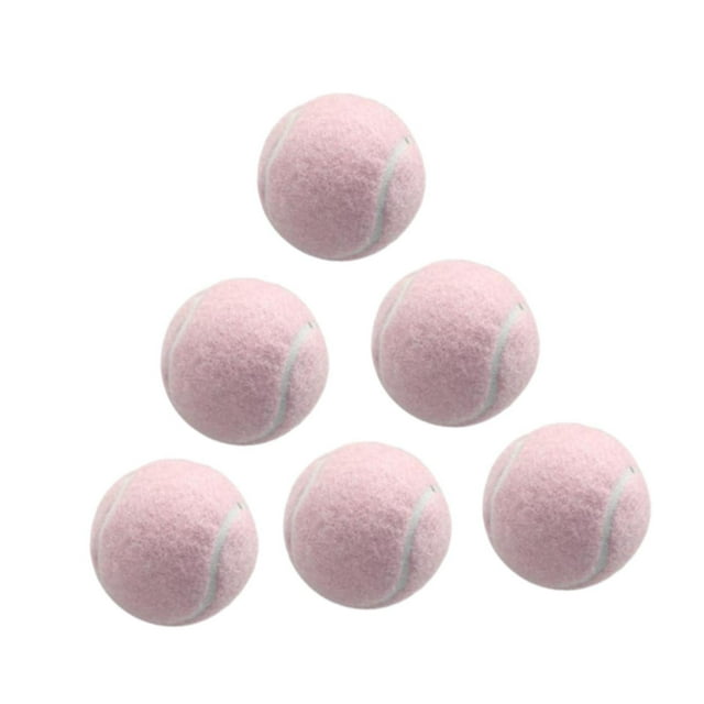 Almencla 6 Pcs Balles de Tennis 2,52 Pouces Dia Résistantes à l'Usure pour Sports de Raquette Intérieur Extérieur Rose Pâle