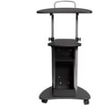 thumbnail image 5 of BOBOKY  Sit-to-Stand Rolling Adjustable Height Laptop Cart with Storage, Engineered Wood, Rectangular, 22" D x 16" W x 46" H,Black Graphite, 5 of 8