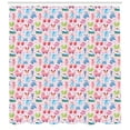 thumbnail image 3 of Ambesonne Cartoon Shower Curtain, Teddy Bear and Bunny Art, 69"Wx75"L, Pale Pink Blue Rose, 3 of 3