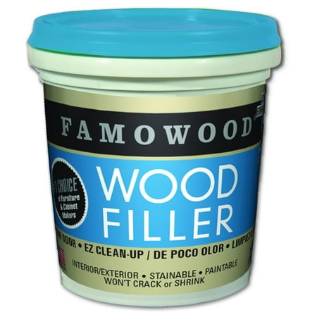 FamoWood Latex Wood Filler - Oak, Pint (Best Wood Filler For Staining)