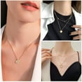 thumbnail image 2 of XC  Gold Plated Jewelry Set for Women,14k Gold Plated Multi Layer Necklaces Stackable Bangle Bracelets Stackable Knuckle Rings Hoop Earrings Set Anniversary Trendy Elegance Charms Anniversary, 2 of 7