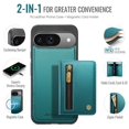 thumbnail image 2 of For Google Pixel 9 / 9 Pro Phone Case Compatible With MagSafe 2 In 1 Wallet With Card Holder &Zipper Cash Pocket,PU Leather Case,RFID Blocking, Kickstand  Magnetic Protective Women Men Cover,Green, 2 of 8