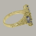 thumbnail image 4 of LBG British Made 9k Yellow Gold Natural Diamond & Tanzanite Womens Cluster Ring - 33 size options - Size 11.25, 4 of 6