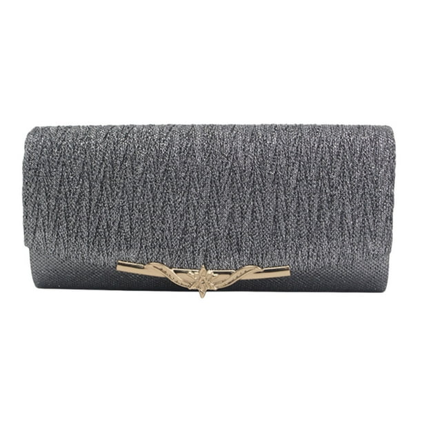 Bolso de hombro Minnieouse con cadena poliéster moderno y elegante gris oscuro