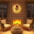 thumbnail image 3 of Ktaxon 24in Christmas Wreath Christmas Decoration Lighted Holiday Decor 100 Lights LED, 3 of 9