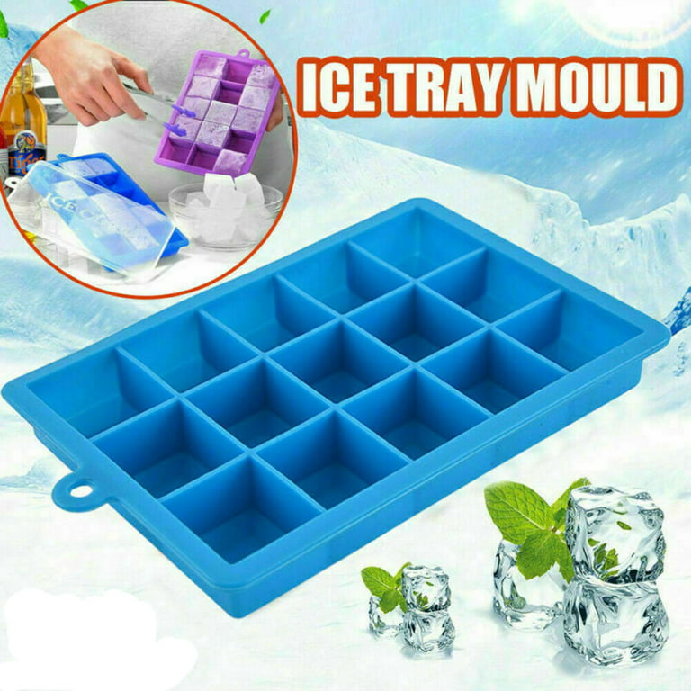15 Grids Silicone Ice Cube Tray Large Mould Mold Giant DIY Maker