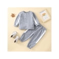 thumbnail image 3 of Franhais 2Pcs Autumn Baby Girls Outfit,Bow Decoration Long Sleeve Round Collar Tops + Long Pants, 3 of 9