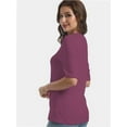 thumbnail image 3 of Women's Short Sleeve V Neck Casual Basic Solid Color Pullover Lightweight Soft Knit T-Shirt Tops, 3 of 5