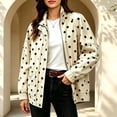 thumbnail image 2 of SBYOJLPB Women's Polka Dot Coat Stand Collar Zip Up Jacket with Pockets, 2 of 9