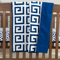 Rizzy Home Adair 38" X 50" Navy/White Greek Key Cotton/Polyester Toddler Quilt