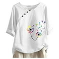 thumbnail image 2 of Vedolay Womens Plus Size Tops Square Neck Puff Sleeve Summer Tops Casual T Shirts Short Sleeve Tunic Blouses for Women,White XL, 2 of 4