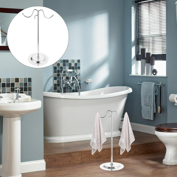 MOKKHNB 1Pcs Standing Towel Holder Stainless Steel Freestanding Rack for Bathroom and Kitchen 41.00X22.00X0.80cm