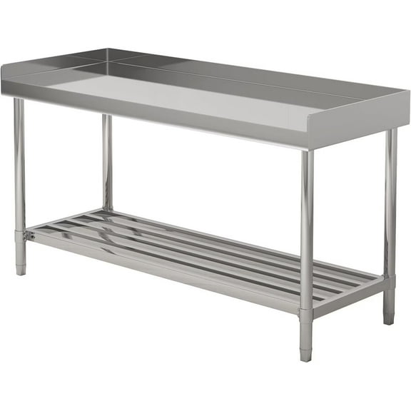 Strelect Commercial Work Table with Backsplash and Sidesplashes, Stainless Steel Prep Table for Kitchen, Restaurant, Garage, Laundry, 24 x 48 Inches