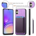 thumbnail image 5 of Allytech 2 in 1 Detachable Wallet Case for Samsung Galaxy A05, [Thin & Light] [Compatible with MagSafe] Luxury PU Leather Card Holder Soft Bumper Shockproof Anti-Scratch Magnetic Case, Purple, 5 of 11